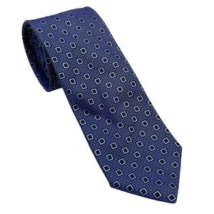 Tino Cosma Italy Men's Blue Geometric Silk Necktie Business Formal Designer‎